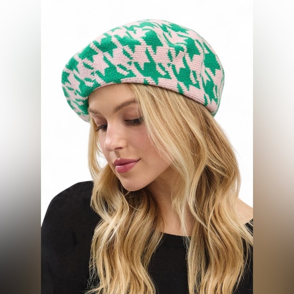 AKA Pink & Green Beret Hat - Picture 2 of 4